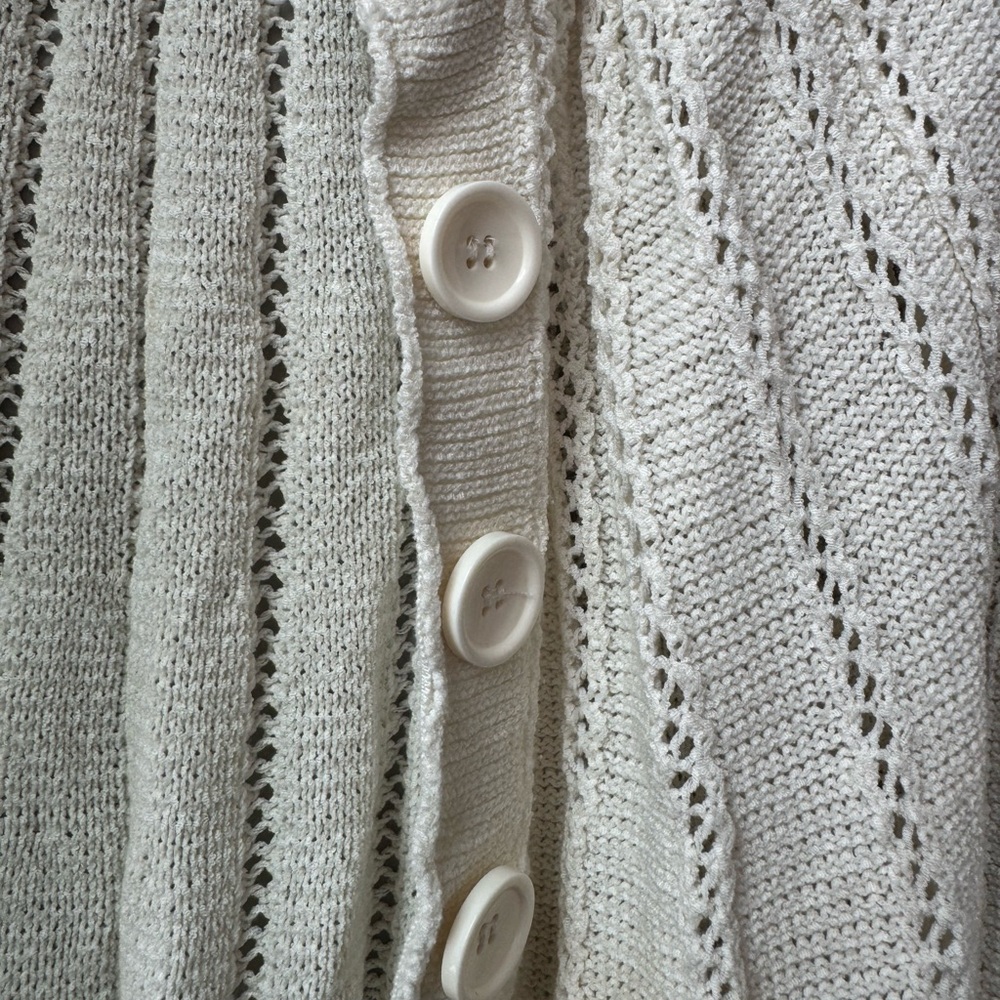 Charter Club Ivory Button-Up Cardigan - Picture 3 of 3